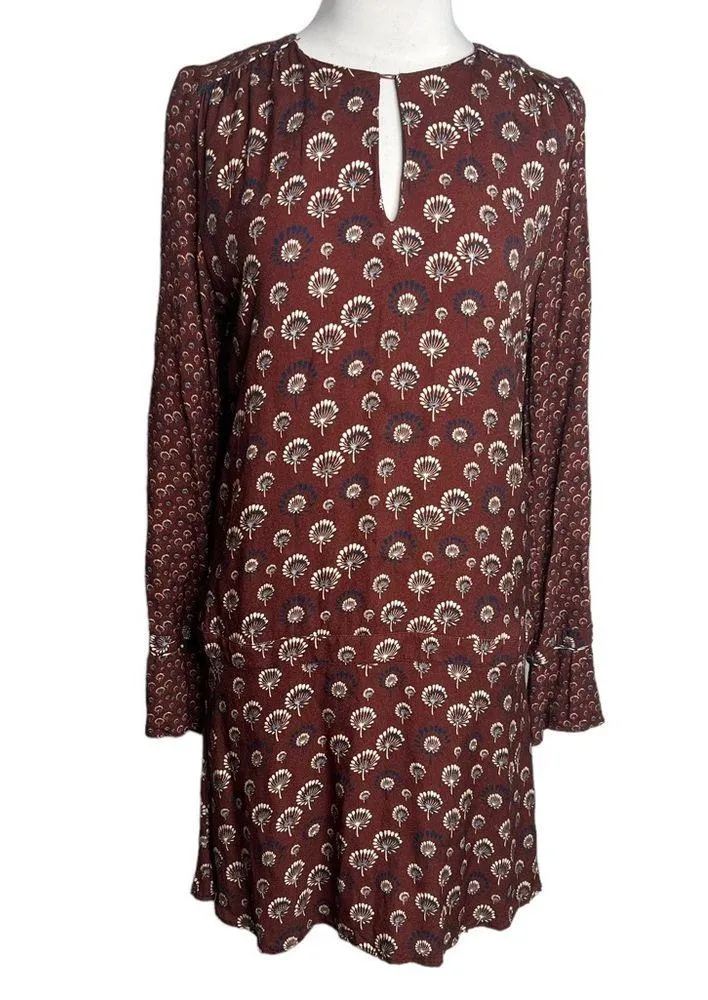 Warm laurel floral dandelion print long sleeve dress - Image 2