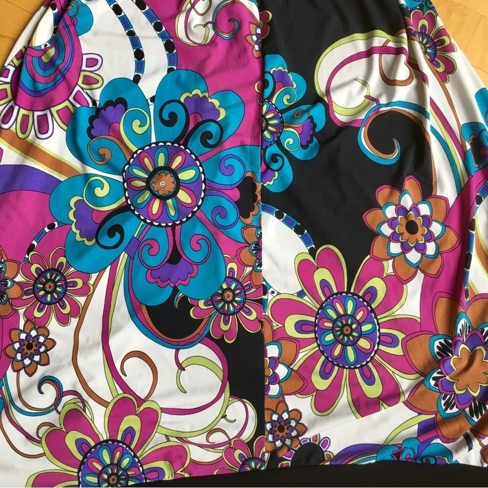 XOXO Colorful Halter Dress, Sharkbite Hem, Black, Pink, Blue, Neon, Size L - Image 6