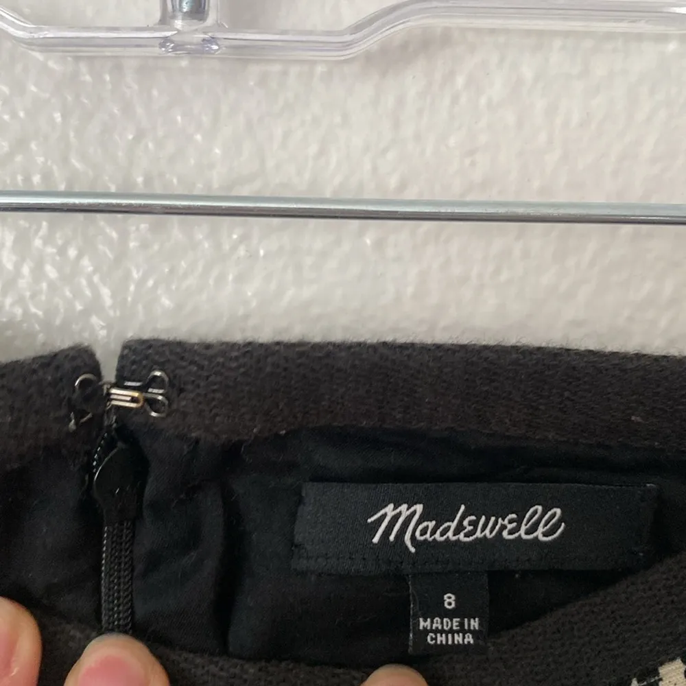 Madewell 8 Checkered Cotton Black Checkered Mini Skirt - Image 4