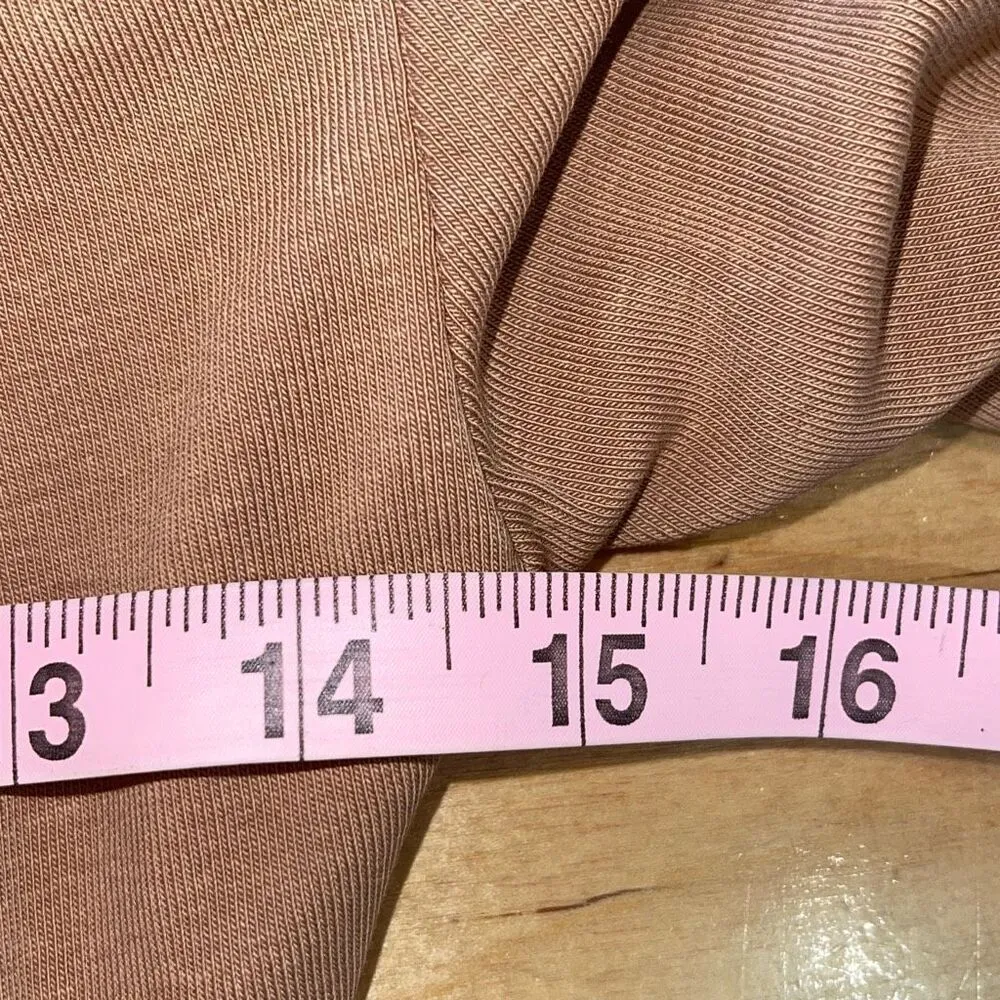 Zara Womens Side Draped Half Sleeve Wrap‎ Neck Midi Dress Brown Size Small NWT - Image 10