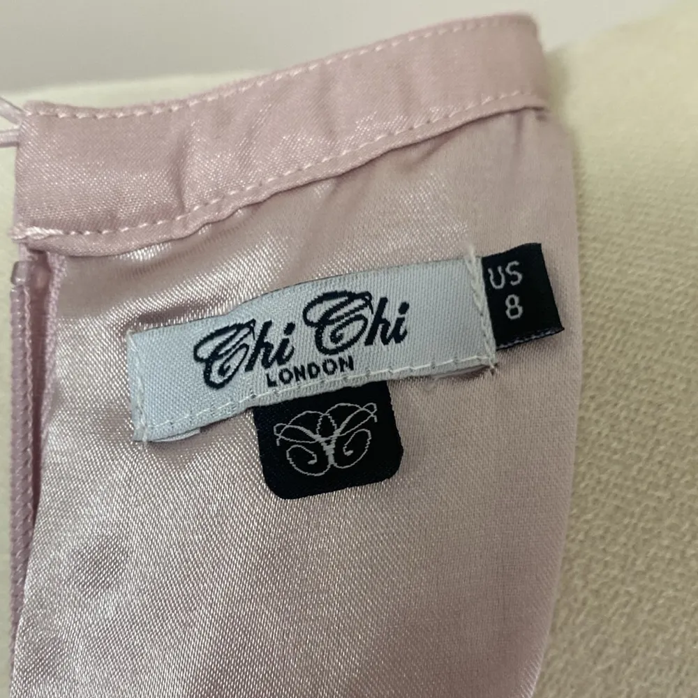 Chi Chi London High Neck Pleated Maxi Evening Dress in Blush Pink Size 8 - Image 9