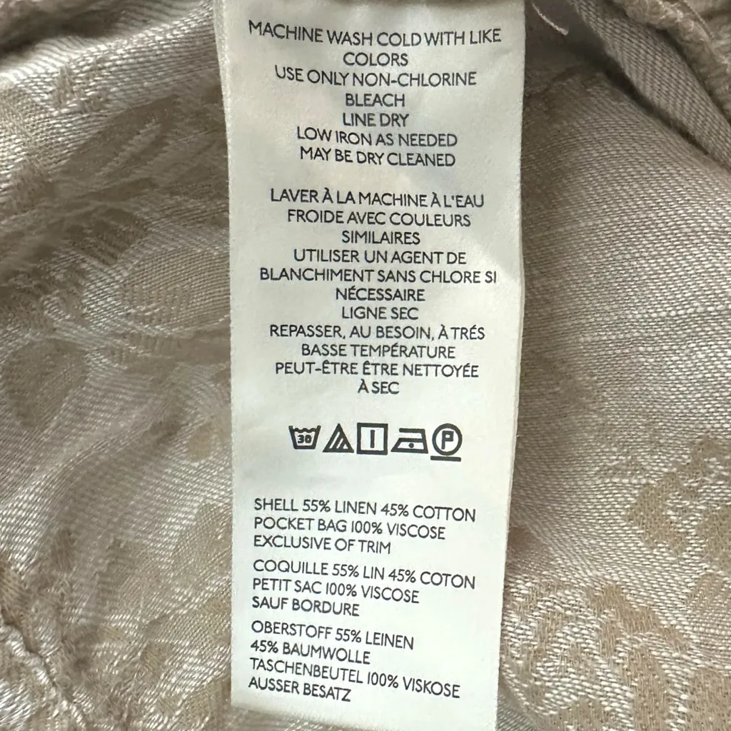 Anthropologie The Somerset Jacquard Pull-On Wide Leg Pants XL Tall NWT Neutral - Image 11