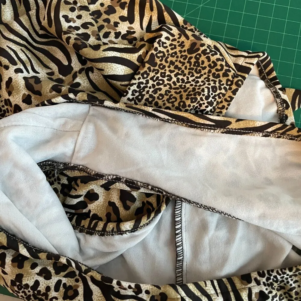 Catalina Women Plus Size 2X Black Brown Animal Print One Piece Swimsuit Halter - Image 9