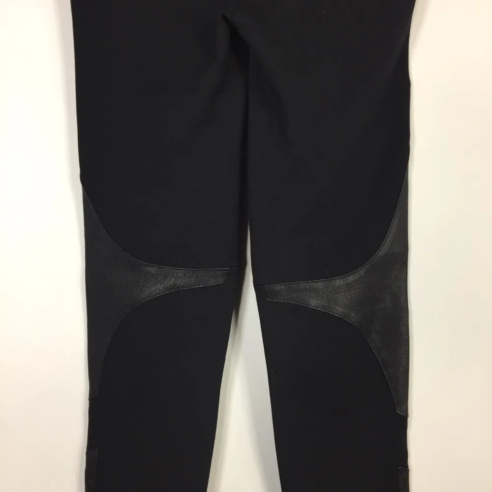Helmut Lang Bondage Jersey Leather Paneled Stretch
Slim Leggings 0 - Image 9