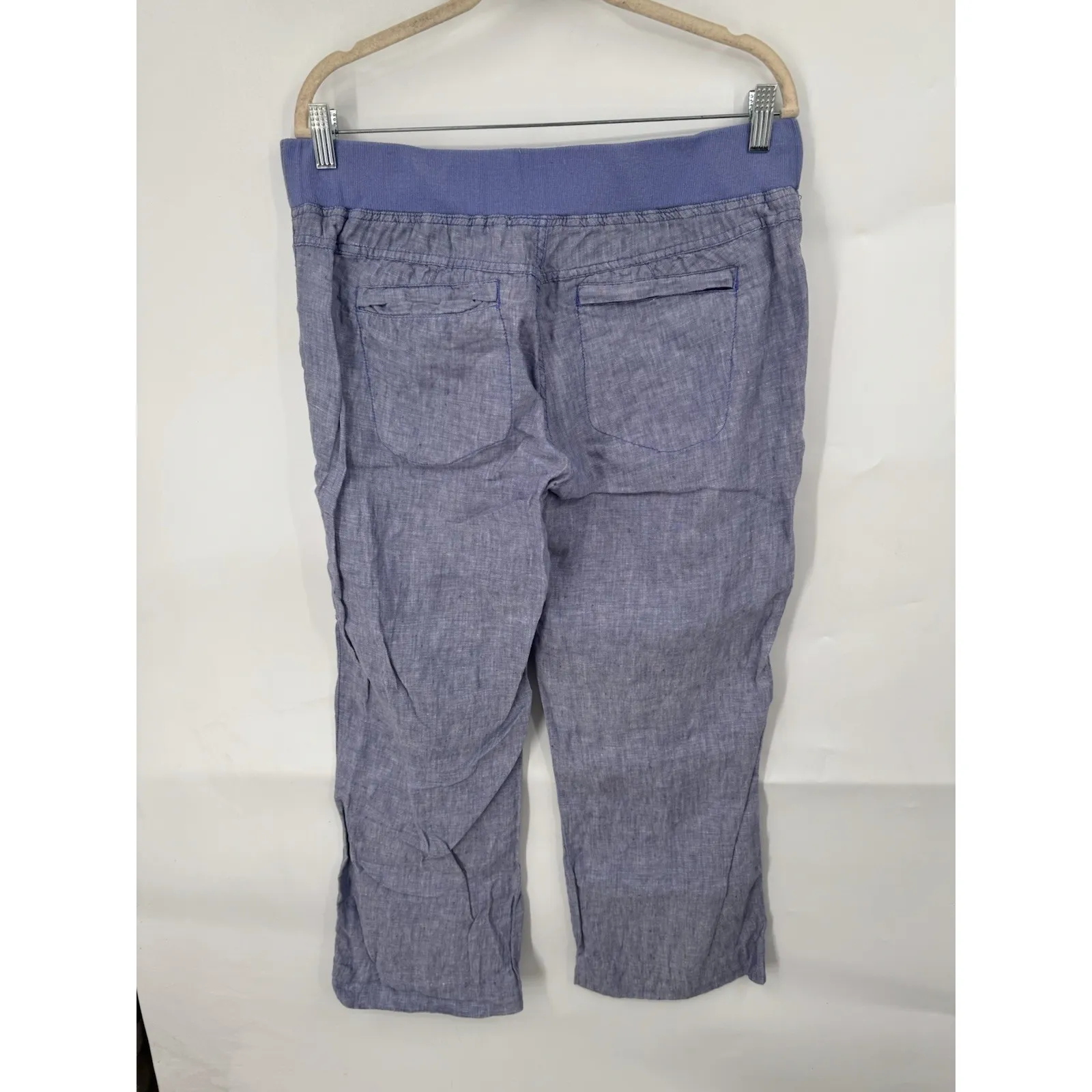 Toad & Co Flip Top Lithe Linen Pant Women 14 Blue Coastal Beach Minimalist - Image 2