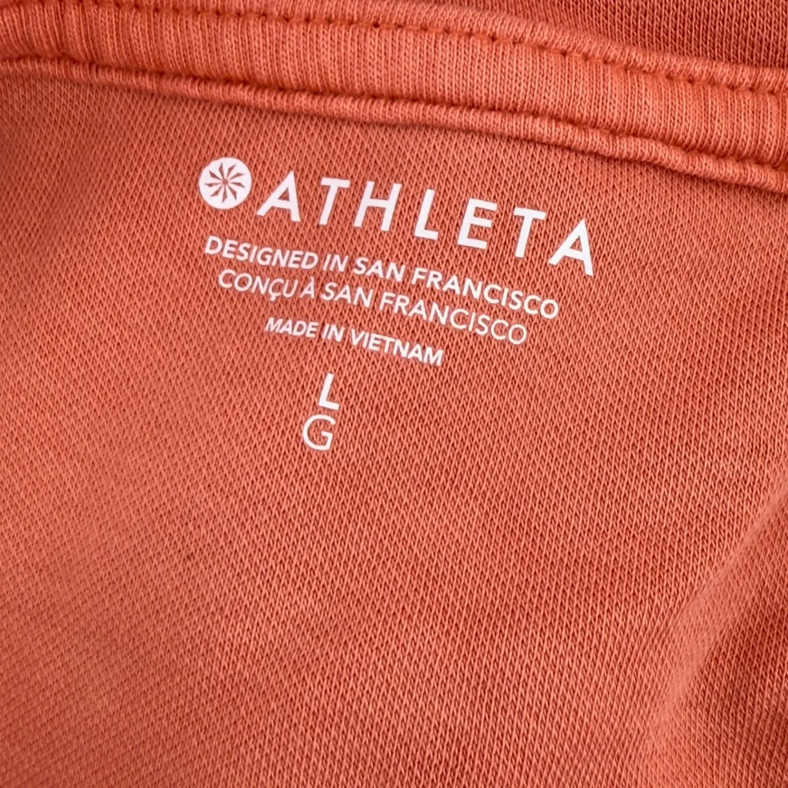 Athleta Sundown Alliance Hoodie Sweatshirt Orange Women L V-Neck‎ Relaxed Comfy - Image 5
