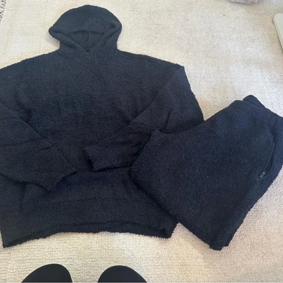 Skims women’s Fleece Hoodie and Jogger Set - Black XL - Image 2