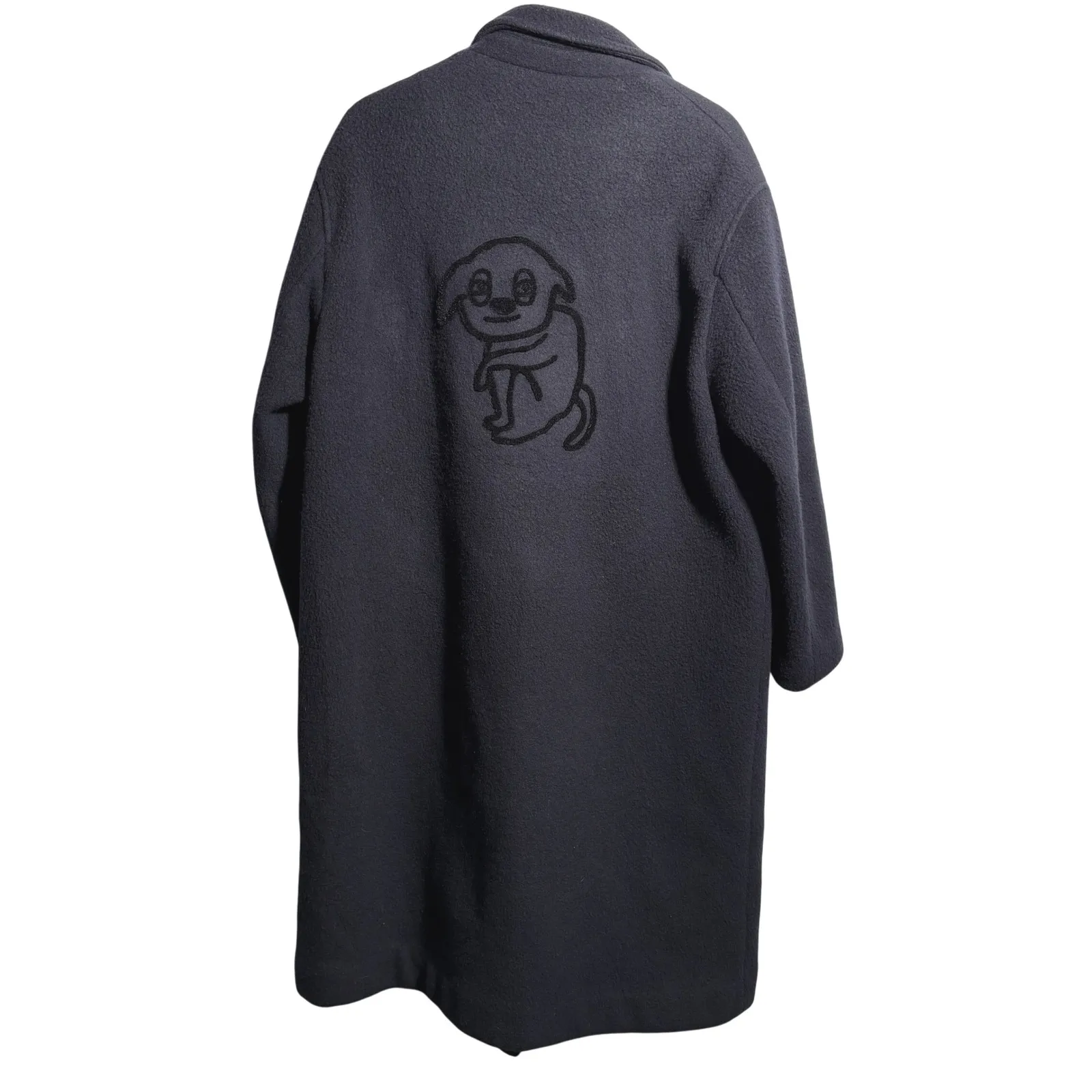 Daniel‎ Palillo Doggy Dog Navy Blue Wool Longline Overcoat Double Breasted Coat Size M - Image 2