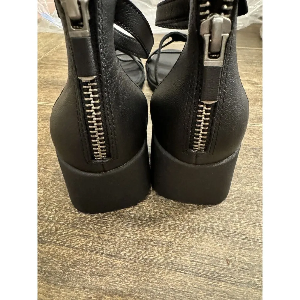 New Eileen Fisher Noni block heel sandals Size‎ 7 Black Cocktail - Image 6