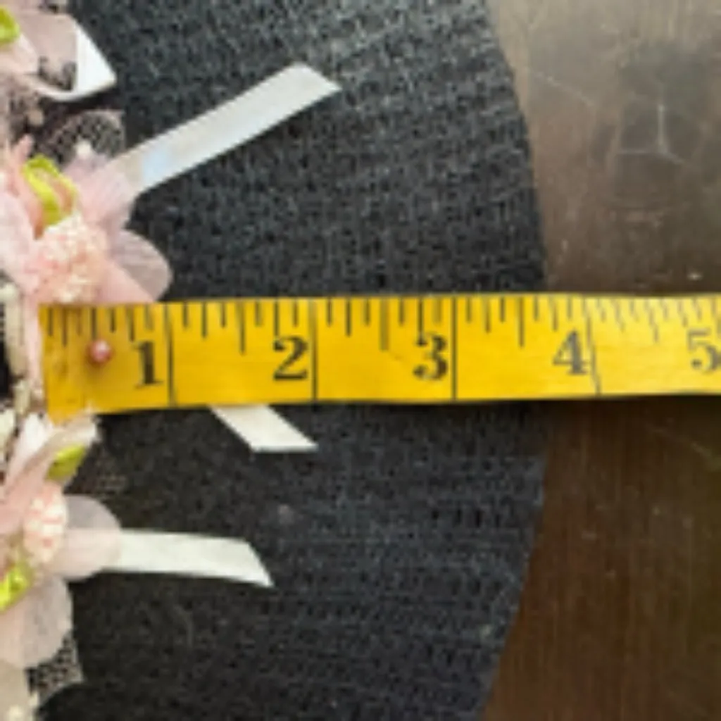 Handcrafted Cowboy Hat Floral Appliqué Ribbon Trim Western Festival Black OS - Image 13