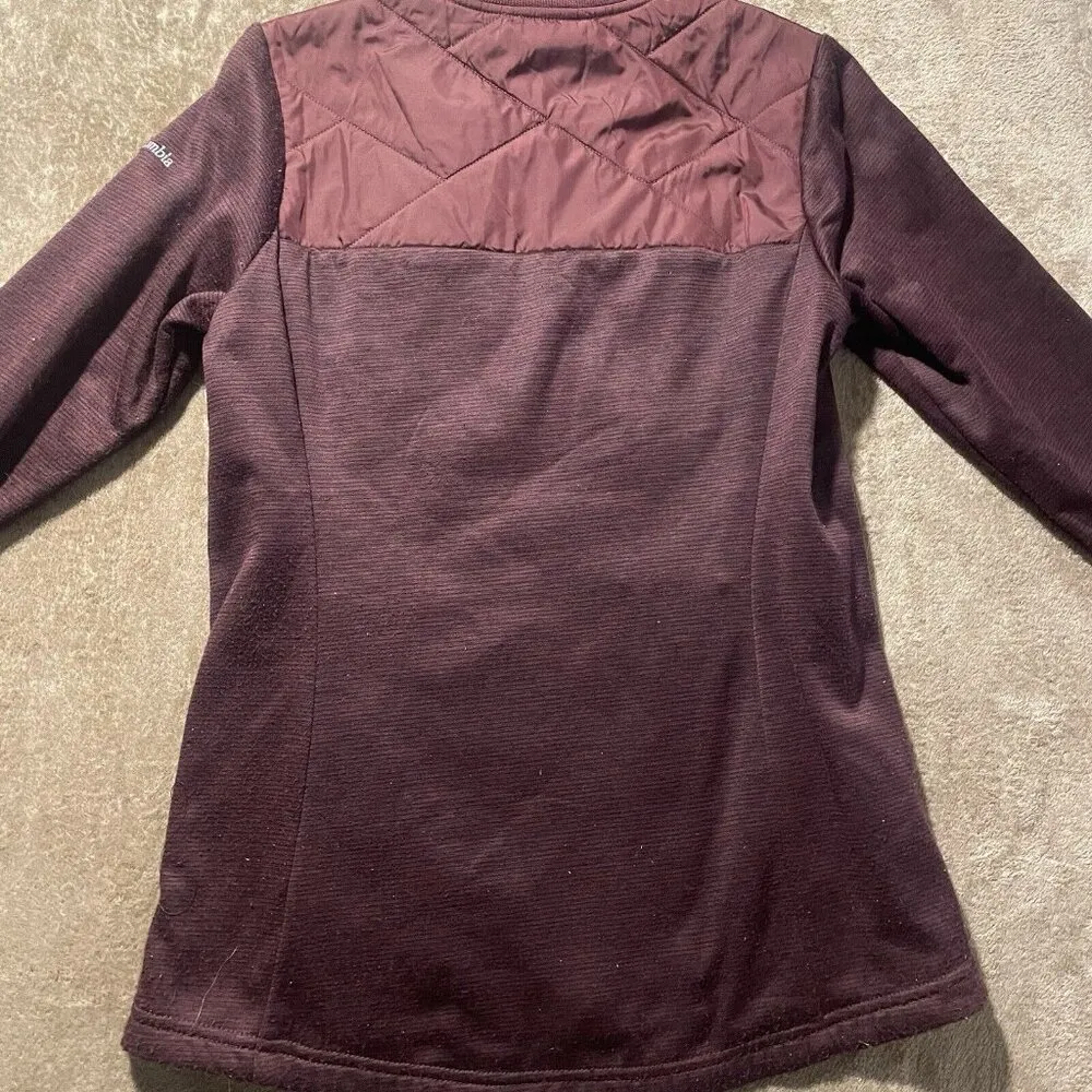 Columbia Jacket Womens Size Medium Purple Stretch Quilted Burgundy Coat - Image 3