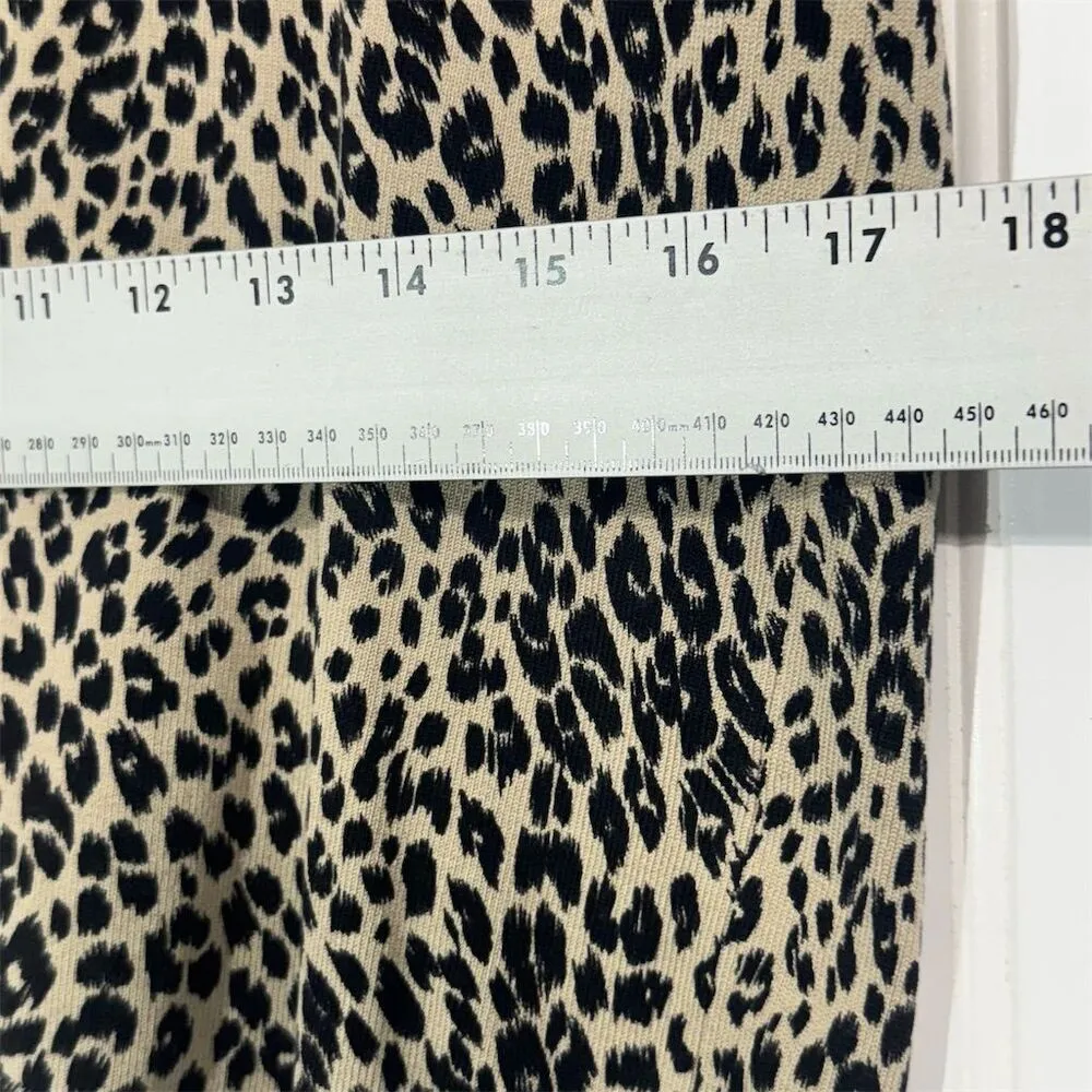 Vintage‎ Leopard Print Silk Blend Knit Top Anna Gray L 90s Animal Print Mob Wife Black Size L - Image 5