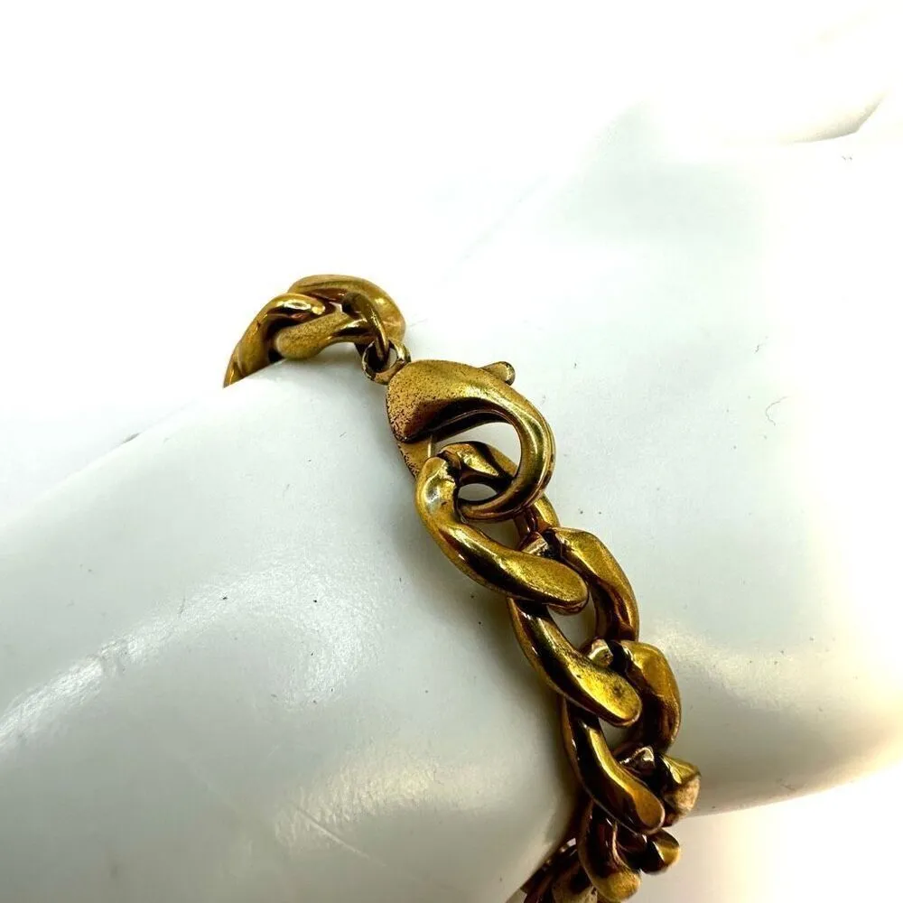 Gold tone link chain bracelet - Image 5