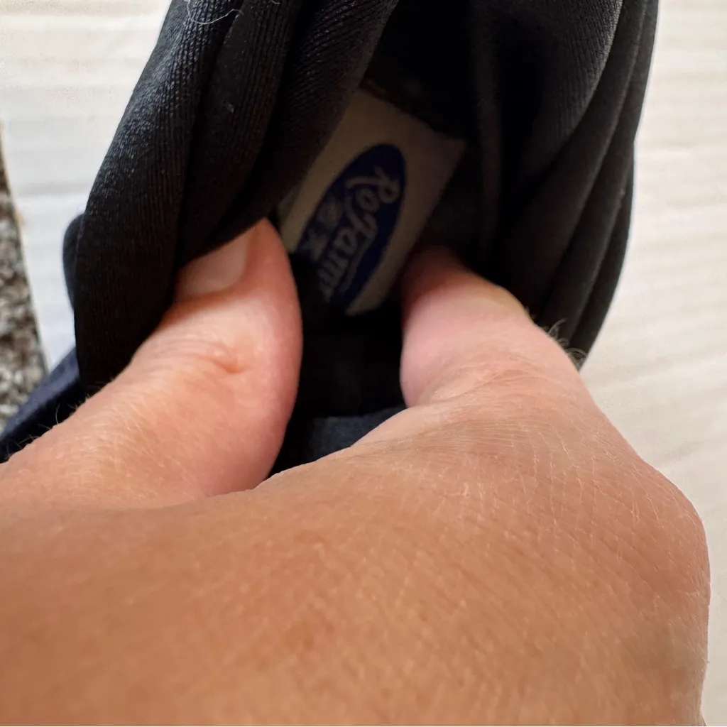 Vintage Black Velvet Mid Calf Sock Boots Women’s 8 Fall Classic Heels - Image 6