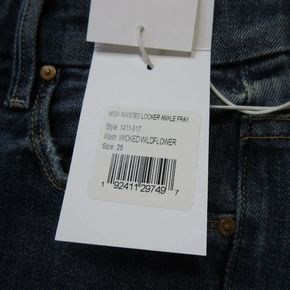NWT Mother High Waisted Looker Ankle Fray in Wicked Wildflower Skinny Jeans 25 - Image 4