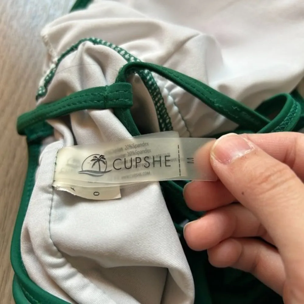 Cupshe Green Ruffle Cut Out One Piece Swim Suit Size M - Image 10