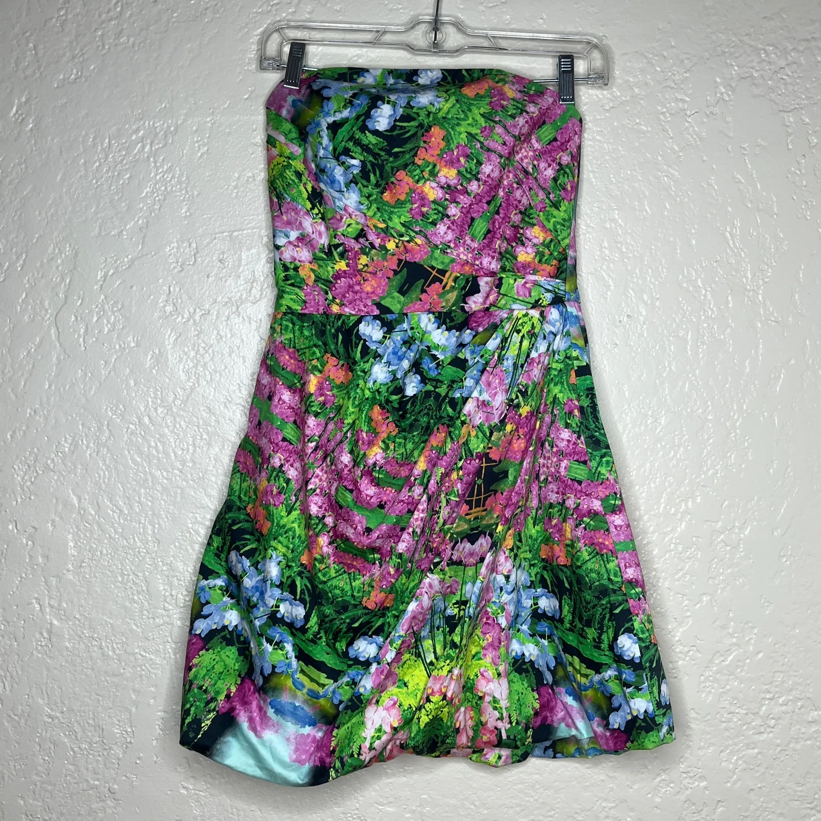 Zara Floral Strapless Mini Dress Garden Party Y2K Cocktail Women Small NWT - Image 2