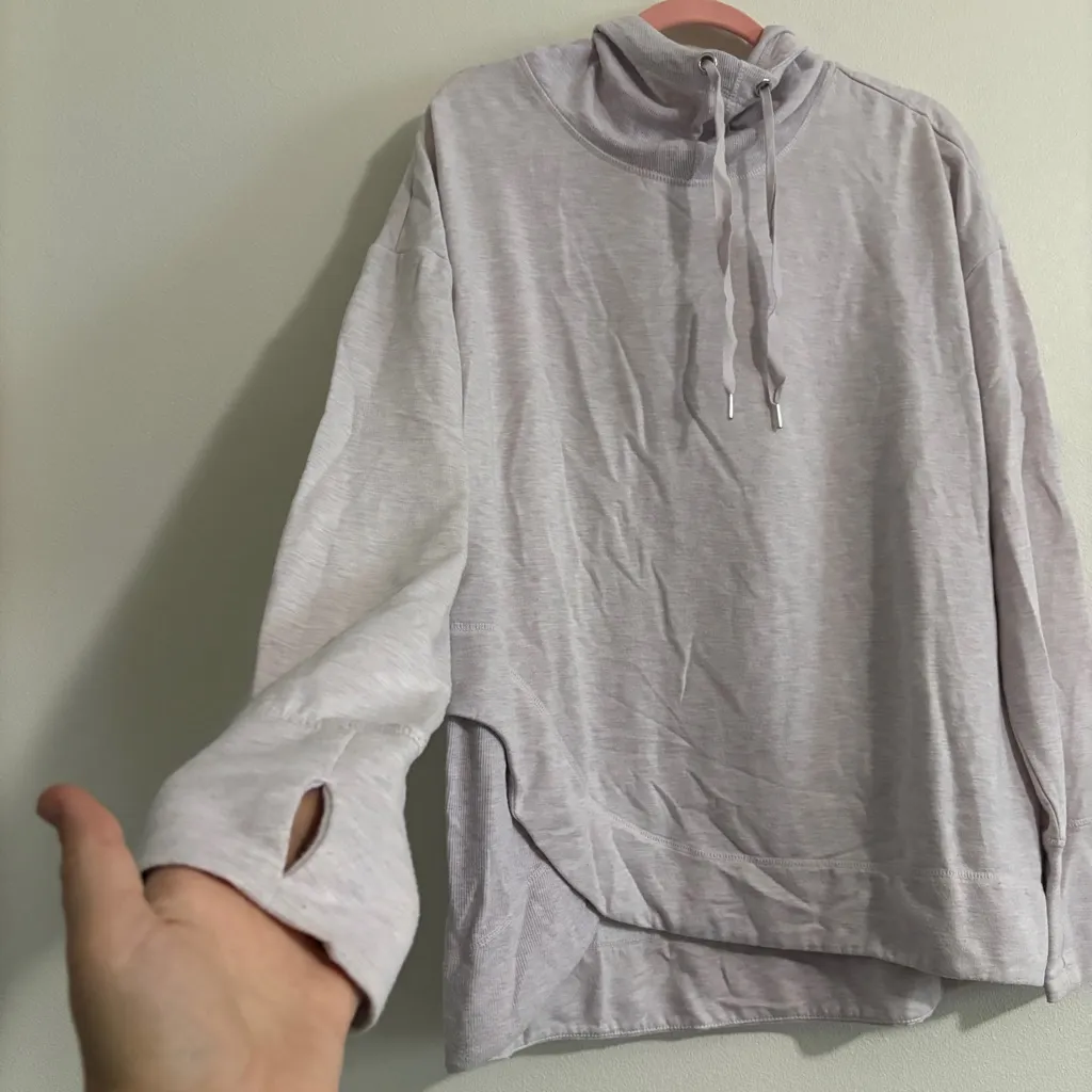 Yogalicious Pullover Cowl-neck Sweatshirt in Lavender Size Large Athleisure - Image 4