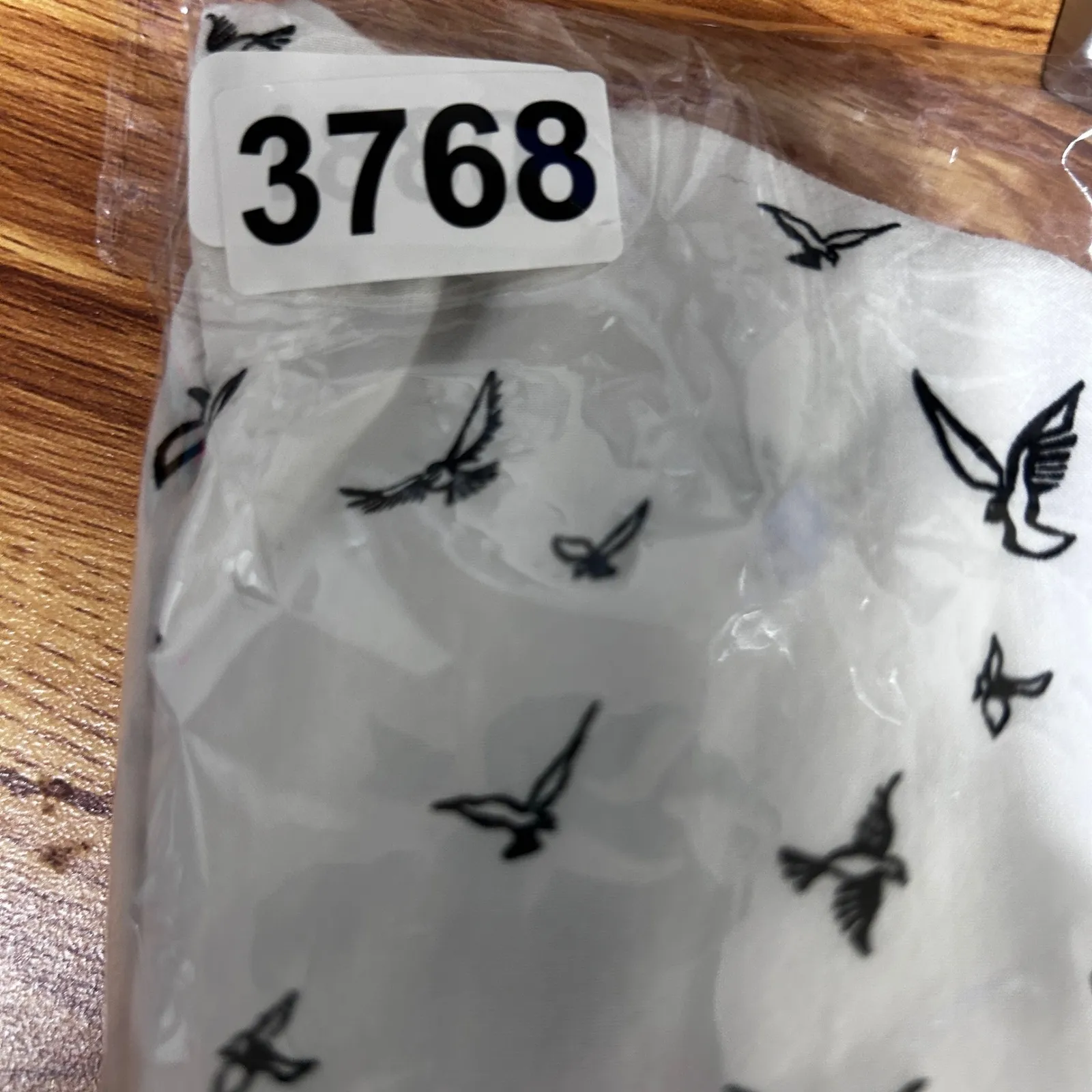 Jane + Delancey Women Button Top Blouse XL Whimsical All Over Bird Print Rayon White - Image 8