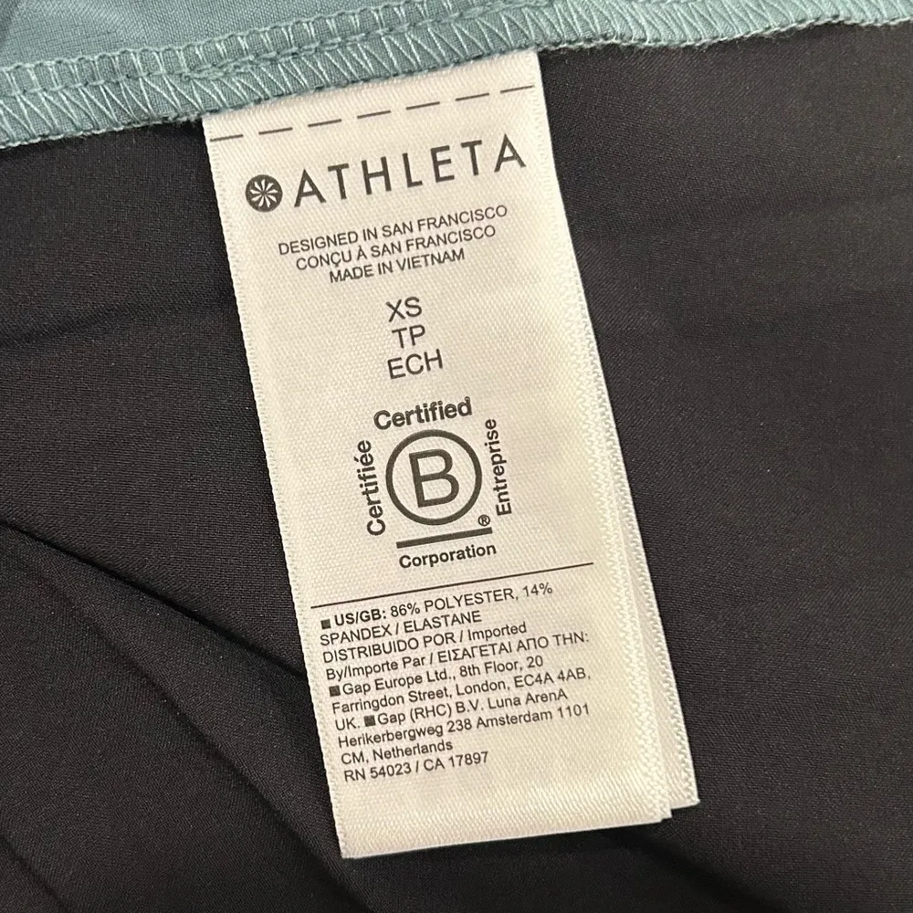 Athleta Swing Forward Pleated Racerback Tank Top Sleeveless Teal Shirt Size XS - Image 5