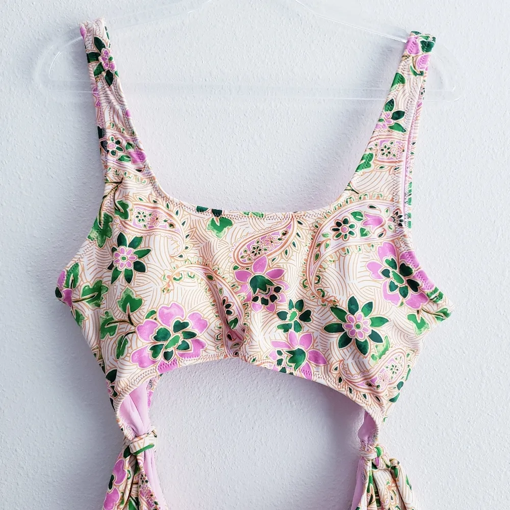 Aerie Smocked Side Bow Open One Piece  Cheeky Swimsuit - Image 4