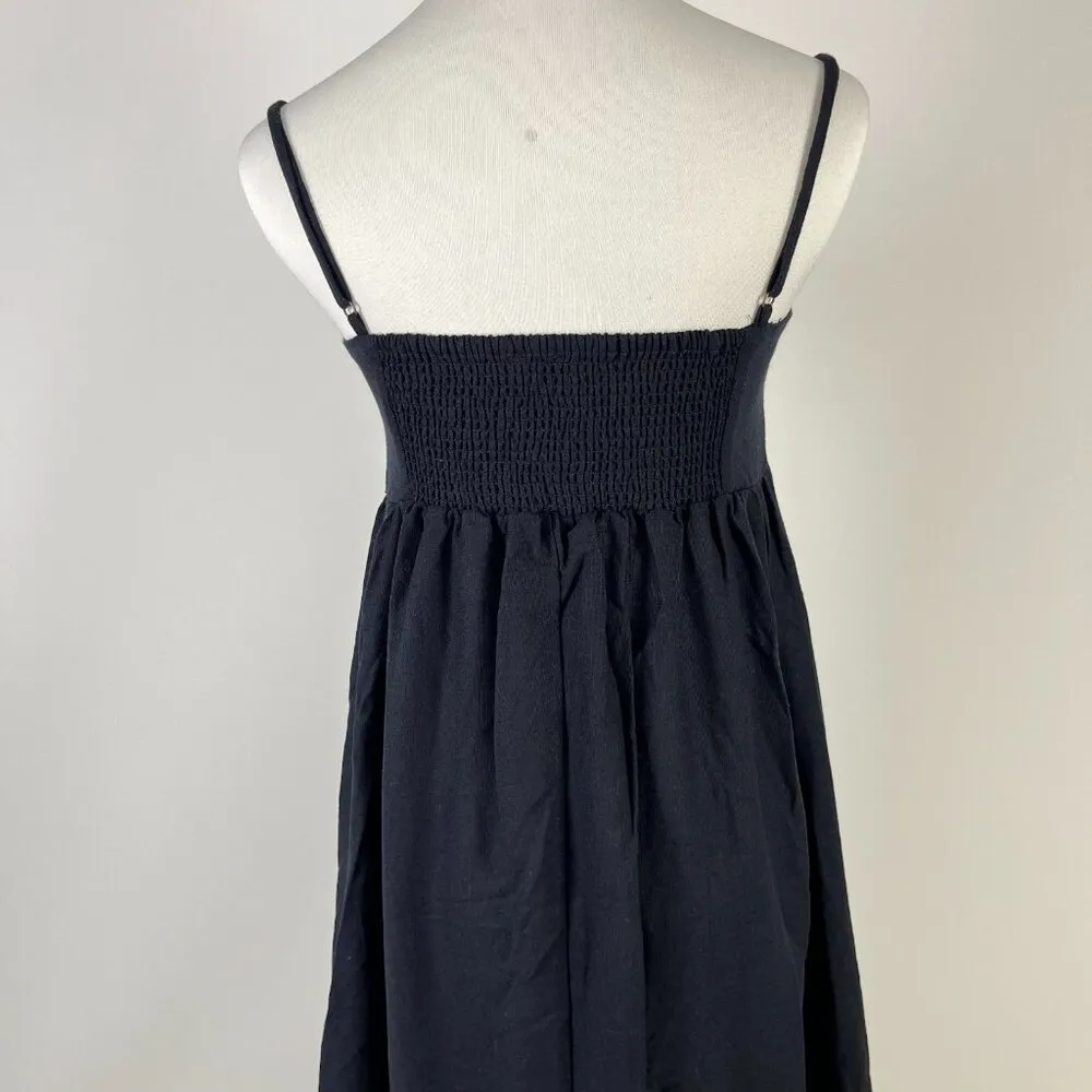 NWOT Farm Rio Linen Blend Black Sleeveless Maxi Dress Size S - Image 11