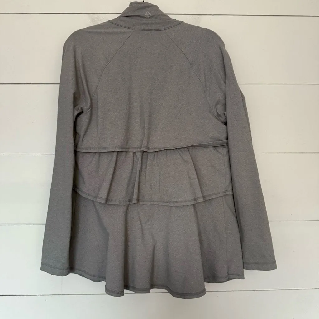 Athleta Women’s Medium Grey Ruffle Renew Her Zip Up Jacket - Image 5