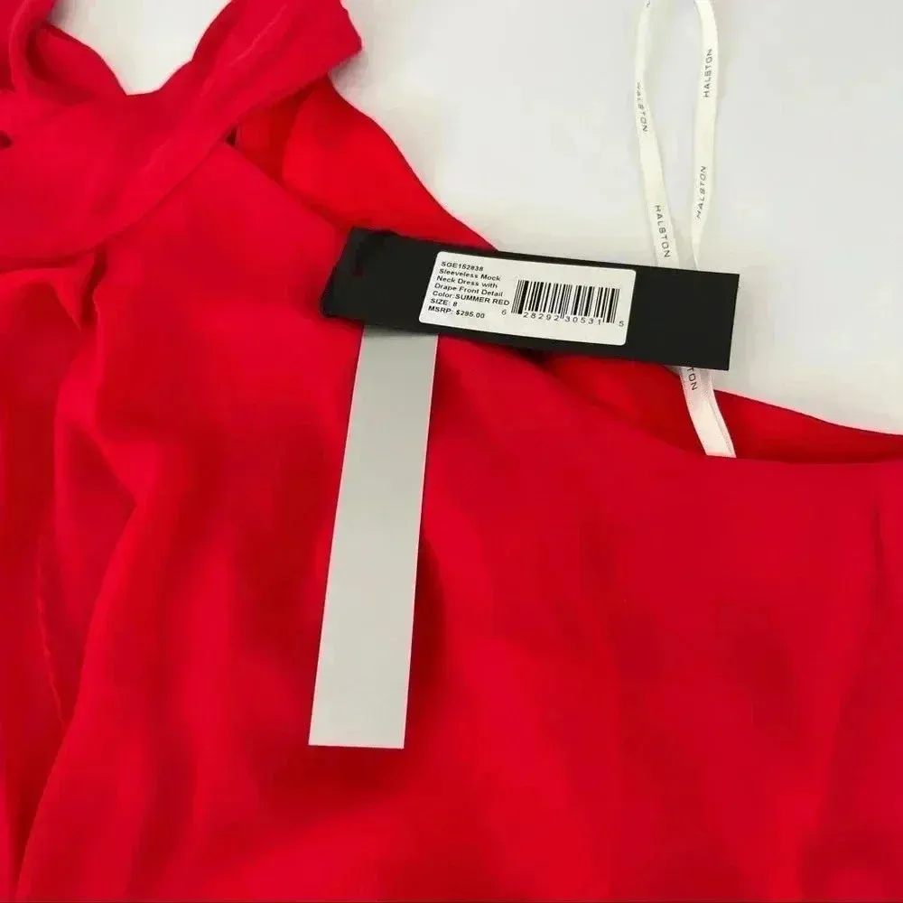 Halston‎ Womens Jade Sleeveless Faux-Wrap Halter Mini Dress Size 8 - Image 4