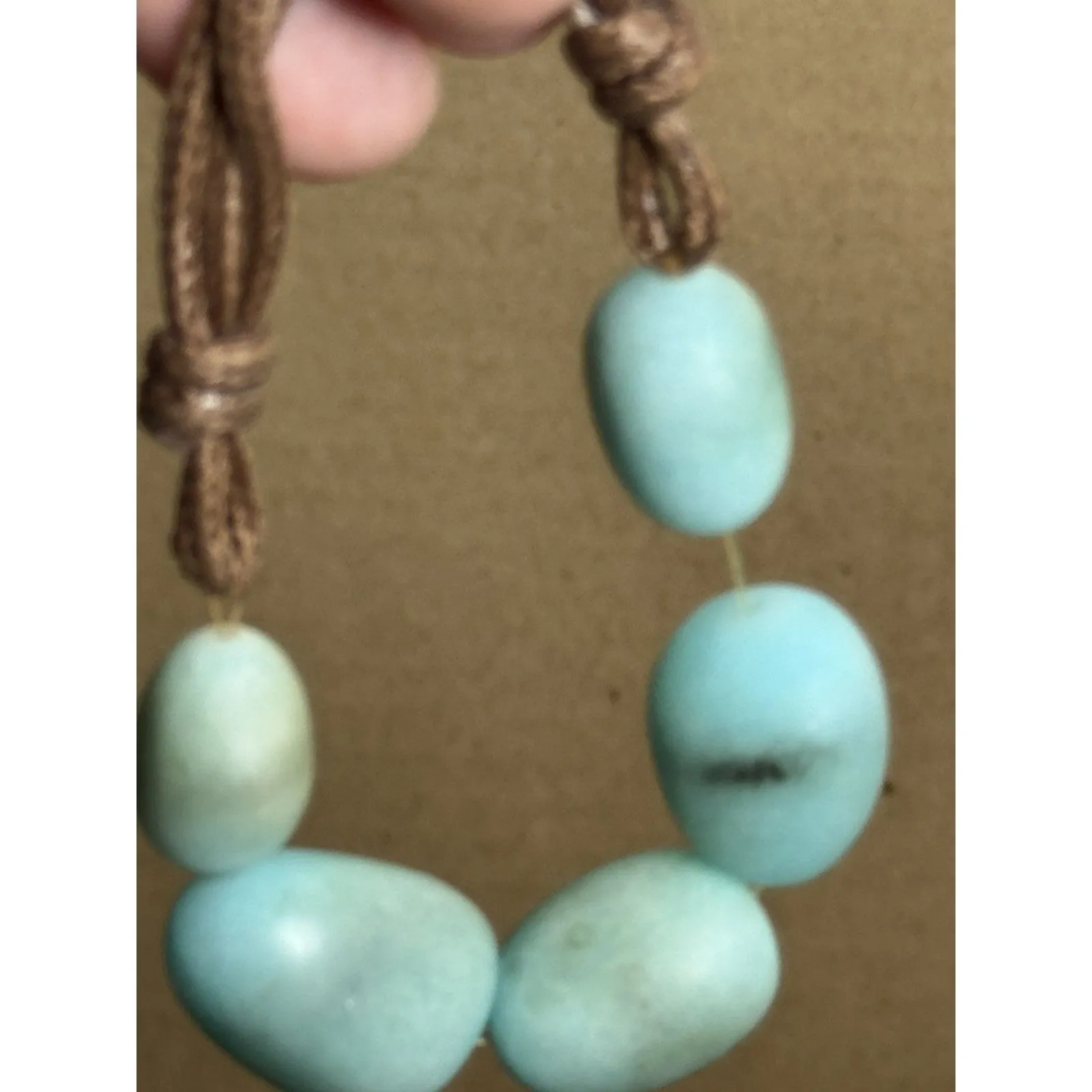 Beaded Stones Turquoise Bracelet Stretch Homemade‎ Blue - Image 4