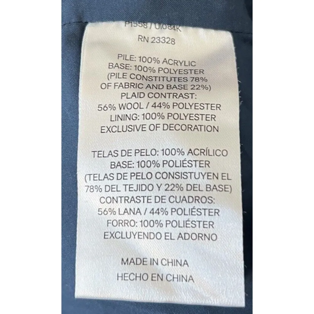 Pendleton Wool Blend Jacket M Blue Full Zip Snap Pocket Sherpa Fleece Outdoor - Image 8