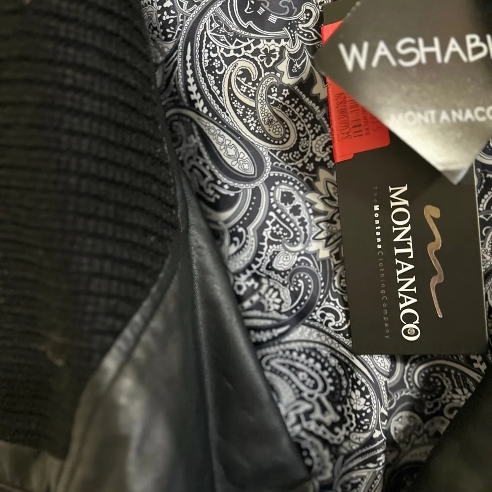 MontanaCo women’s vest faux leather cowl neck black size small‎ new with tags - Image 3