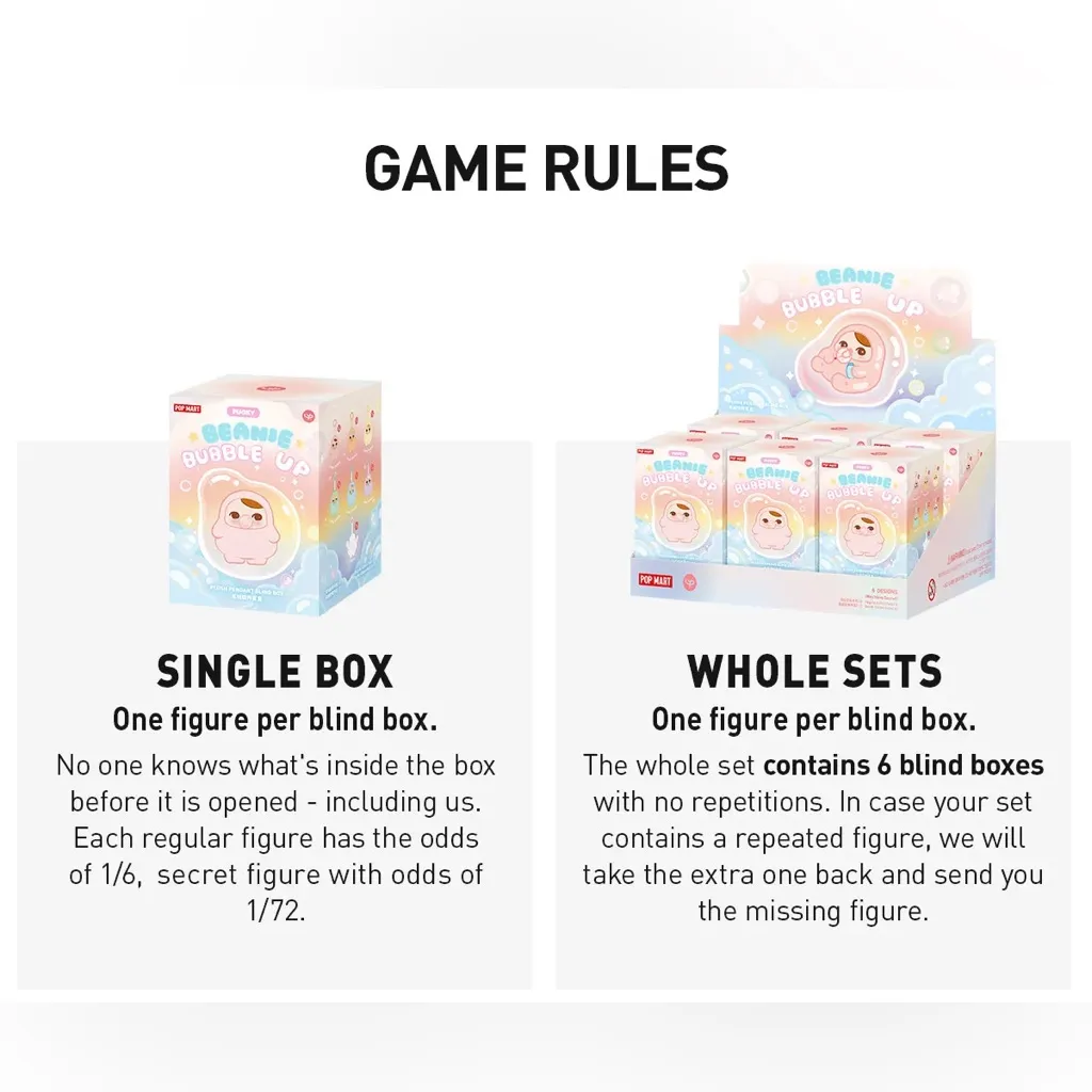 Pop Mart Pucky Beanie Bubble Up Sealed Blind Box Set Plush Pendant Toy Keychain Pink - Image 6