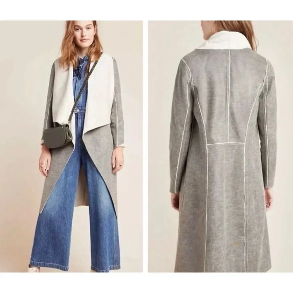 Anthropologie Amadi Camilla Sueded Sherpa draped jacket xs - Image 2