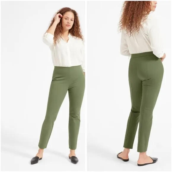 Everlane The Side-Zip Stretch Cotton Pants Olive Green Size 4 - Image 2