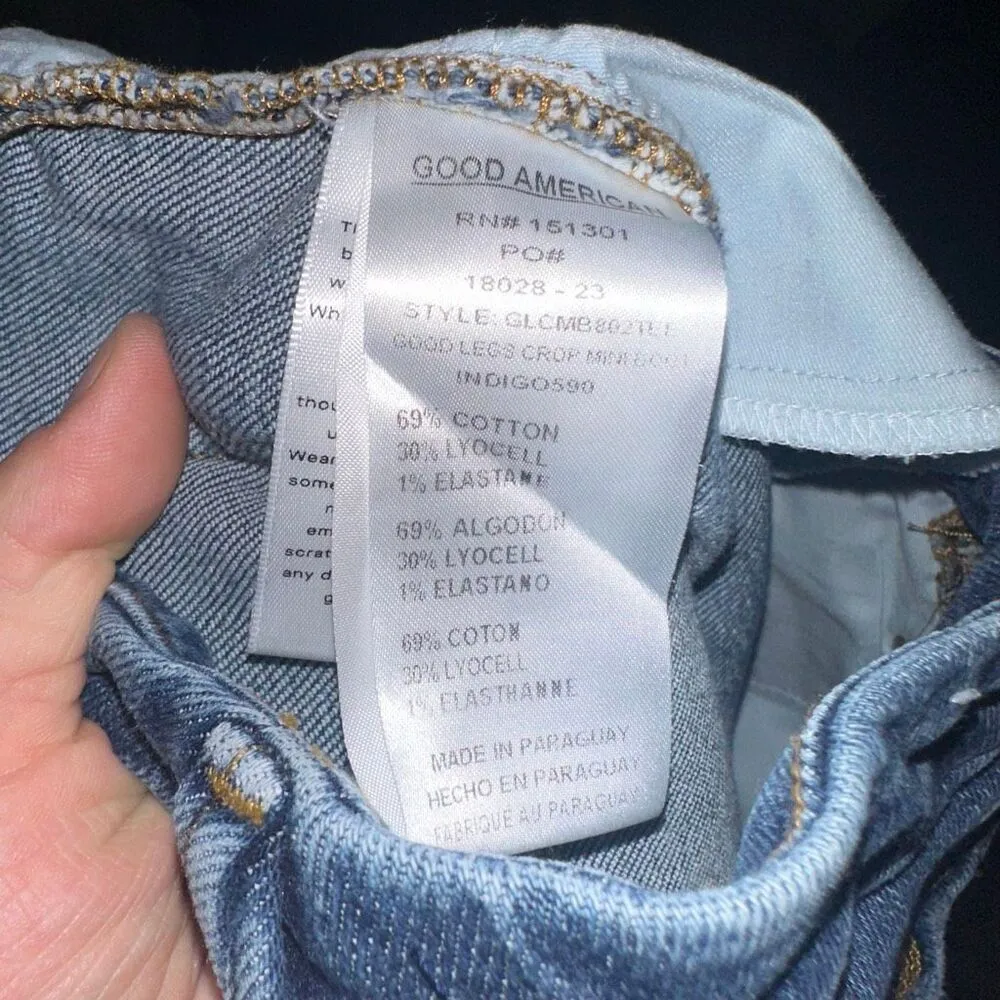 Good American Good Legs Crop flared high rise stretchy 2/26 jeans - Image 3