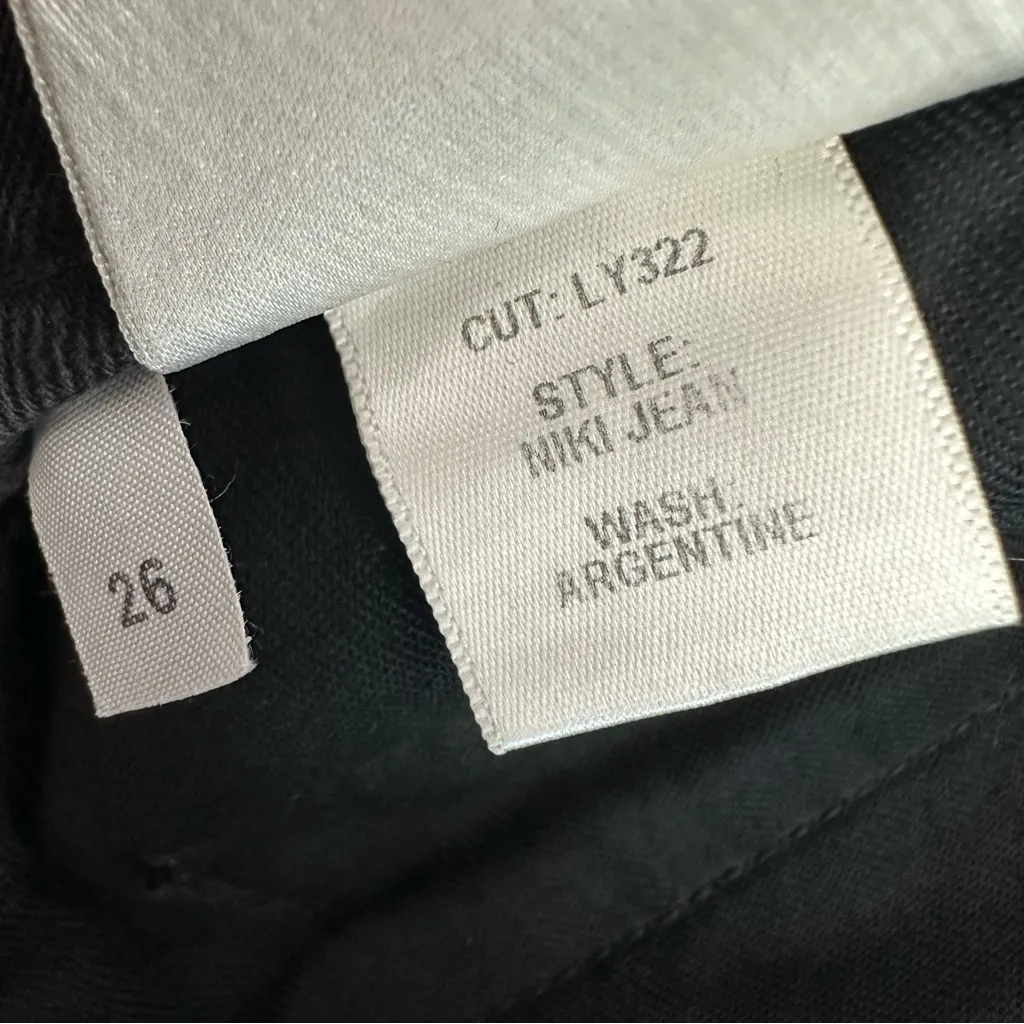 Reformation Niki Jean in Argentine Black Denim Zippers Skinny Size 26 - Image 7