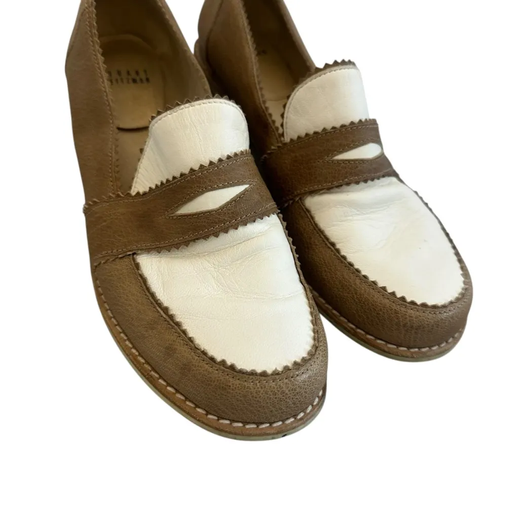 Stuart Weitzman Carli Two Tone Loafers Shoes Leather Round Toe Size 7.5 Women's - Image 5