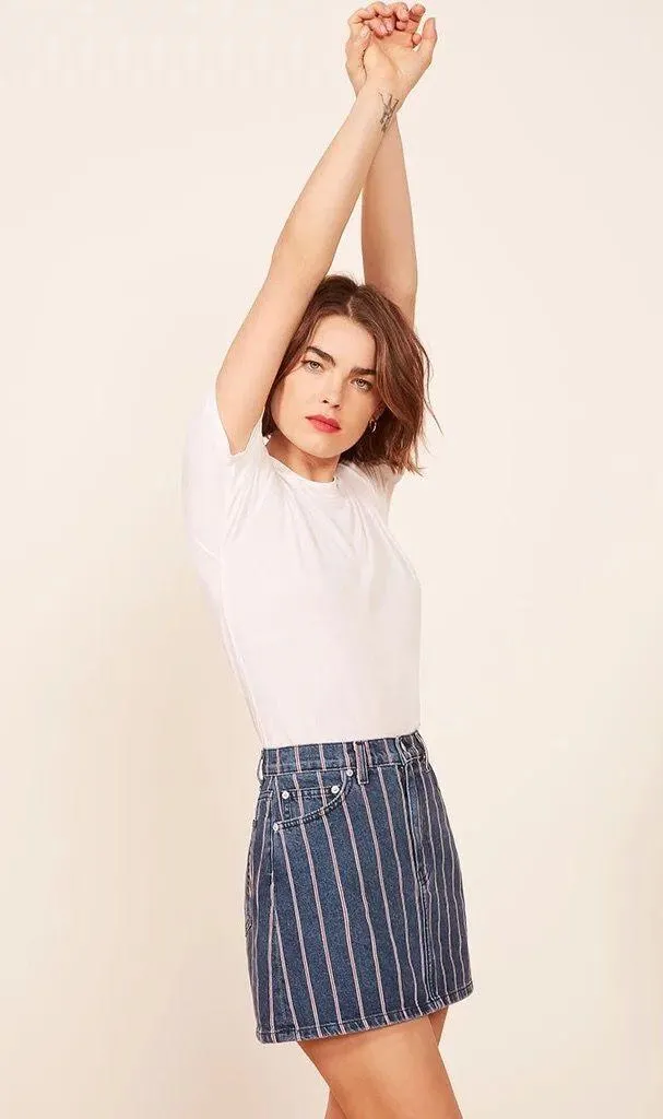 Ella Striped Denim Skirt - Image 2
