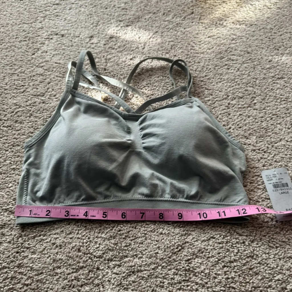 NWT BKE Strappy Bralette Mirage Gray Removable Padding Size Large Wireless - Image 2
