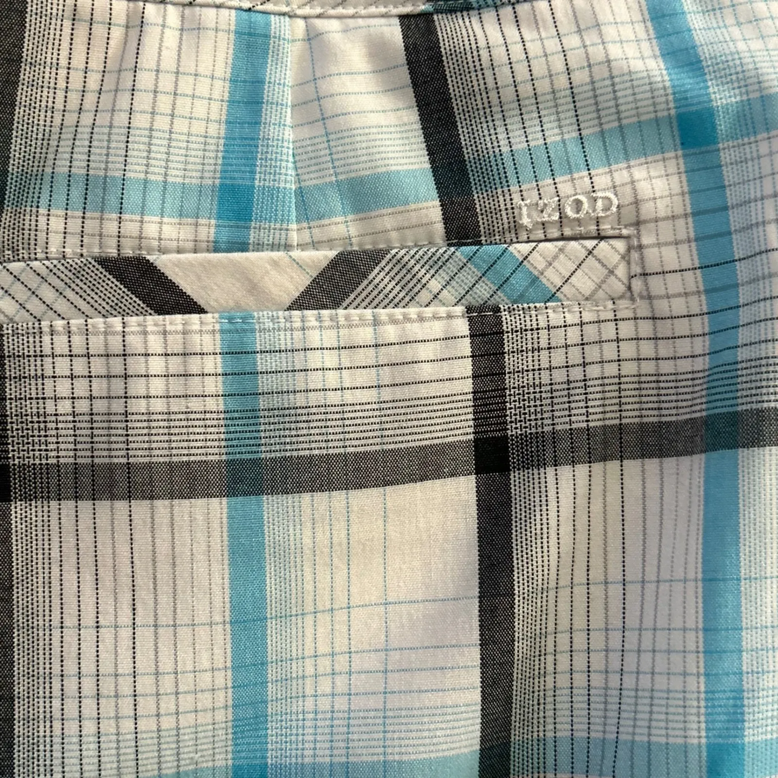 IZOD Women Sport Skirt Golf Tennis Plaid Blue White Black Size 6 Cool FX Stretch - Image 9