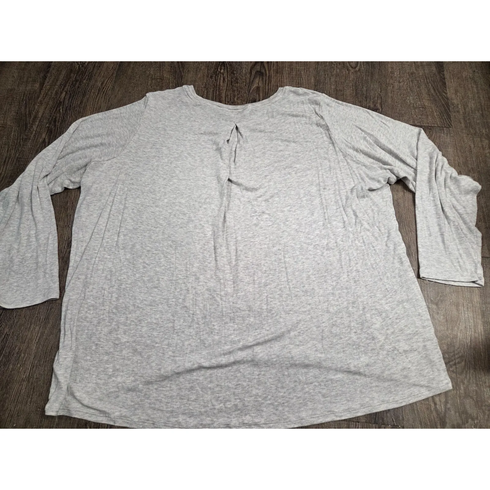 ATHLETA With Ease Rib Long Sleeve Pullover Top Women's Plus Size 1X Gray - Image 4