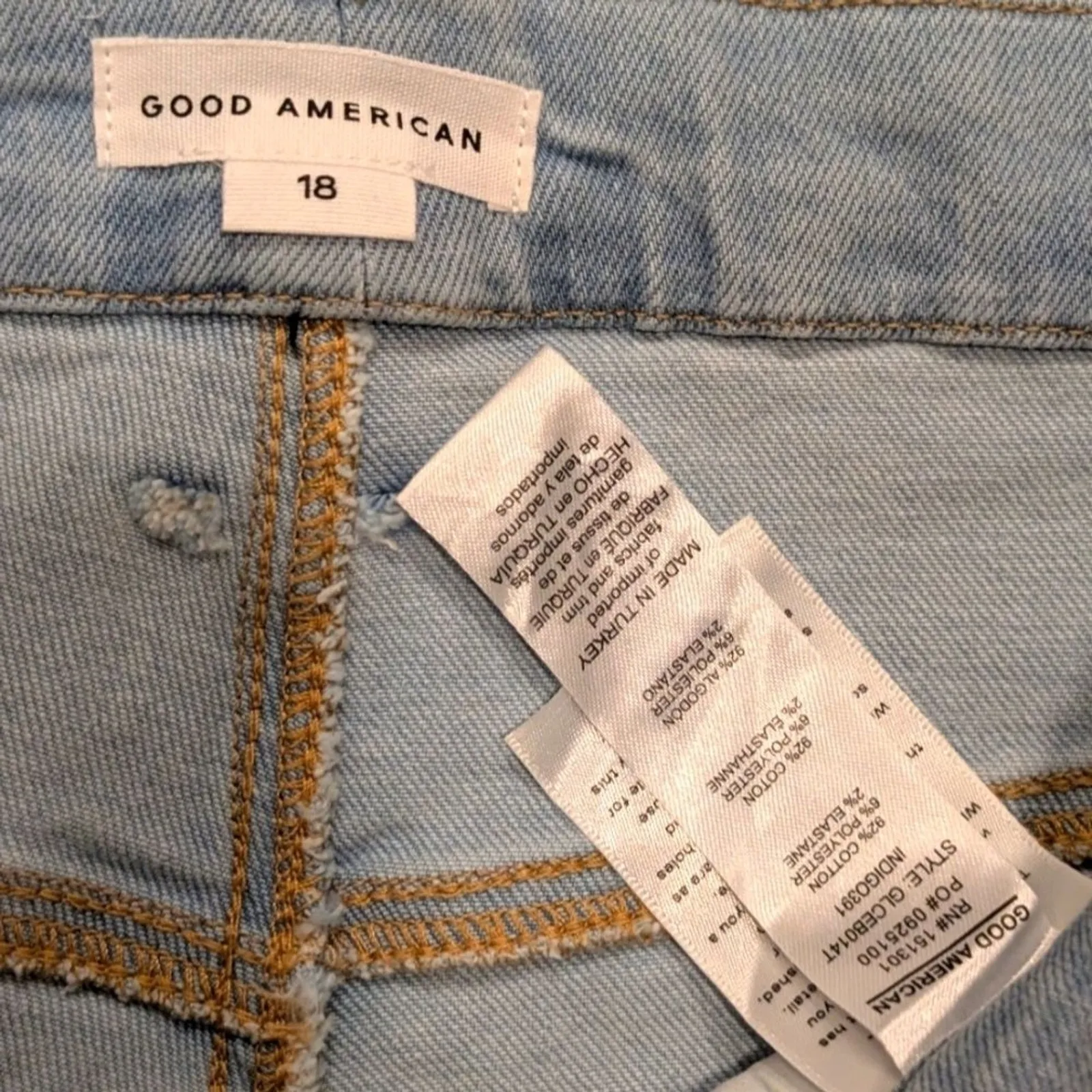 NEW Good American Plus Size 18 2X Good Legs Crop Skinny Jeans Stretchy Buttonfly - Image 3