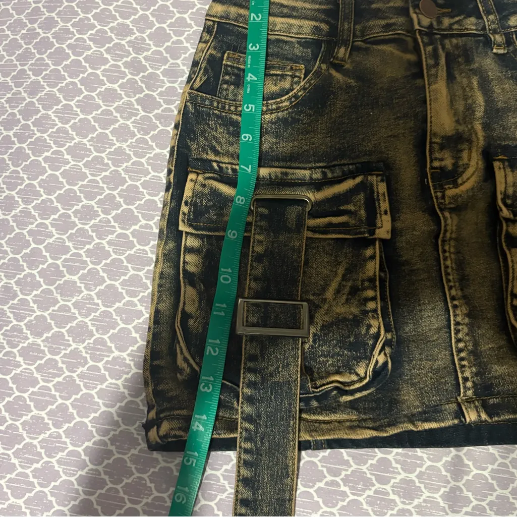 American Bazi Cargo Denim Mini Skirt - Image 3