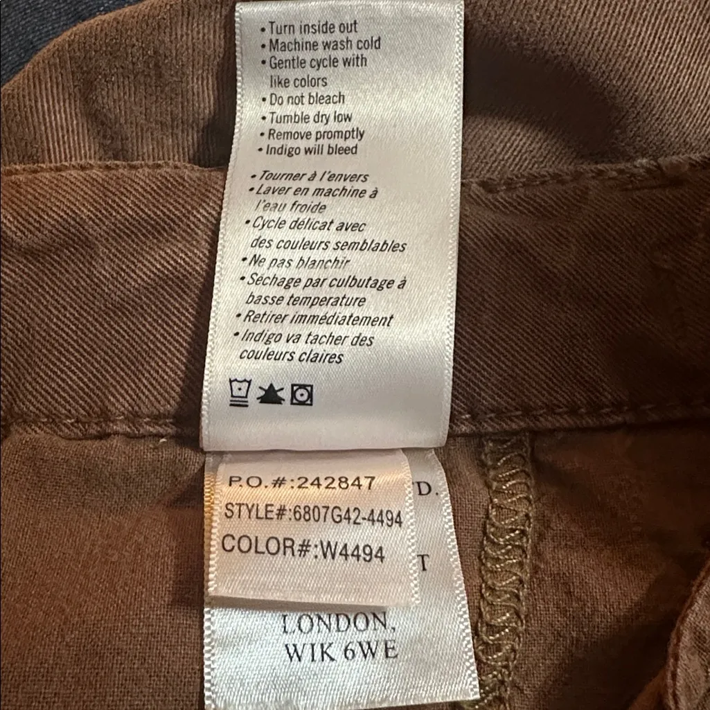 Paige Carly Vintage Mocha Bisque Wide Leg Pants 6807G42-4494 Size 30 Boho Hippie - Image 11