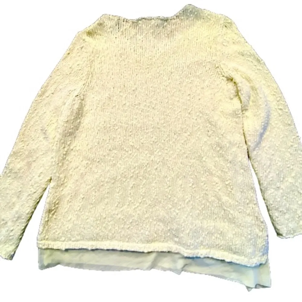 Chicos Sweater Womens 2 Pullover Yellow Long Sleeve Asymmetric Popcorn … - Image 2