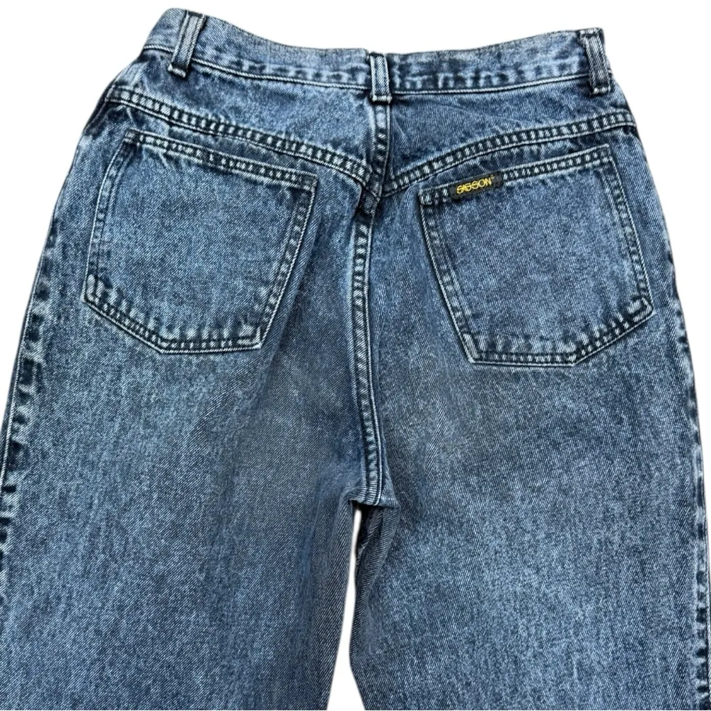 Sasson Dark Acid Wash High Waist Tapered Jeans Vintage 80s 90s Fits 26/27 Blue - Image 4