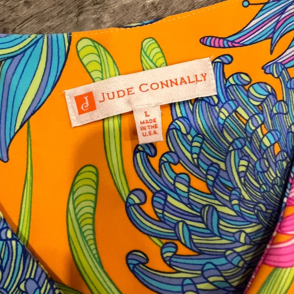 Jude Connally bright orange dress size L Blue Size L - Image 8
