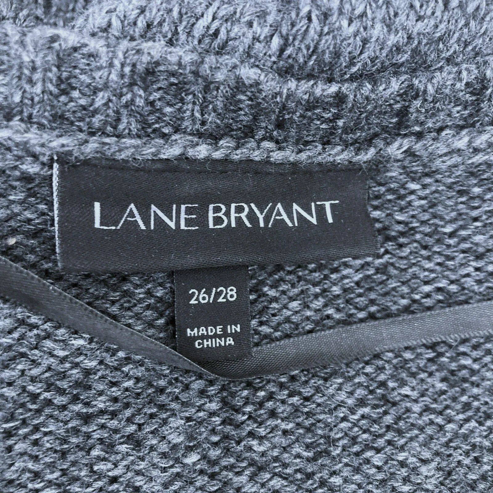 Share Lane Bryant Jeweled Floral Knit Sweater 26/28 Charcoal Gray Wool Blend - Image 9