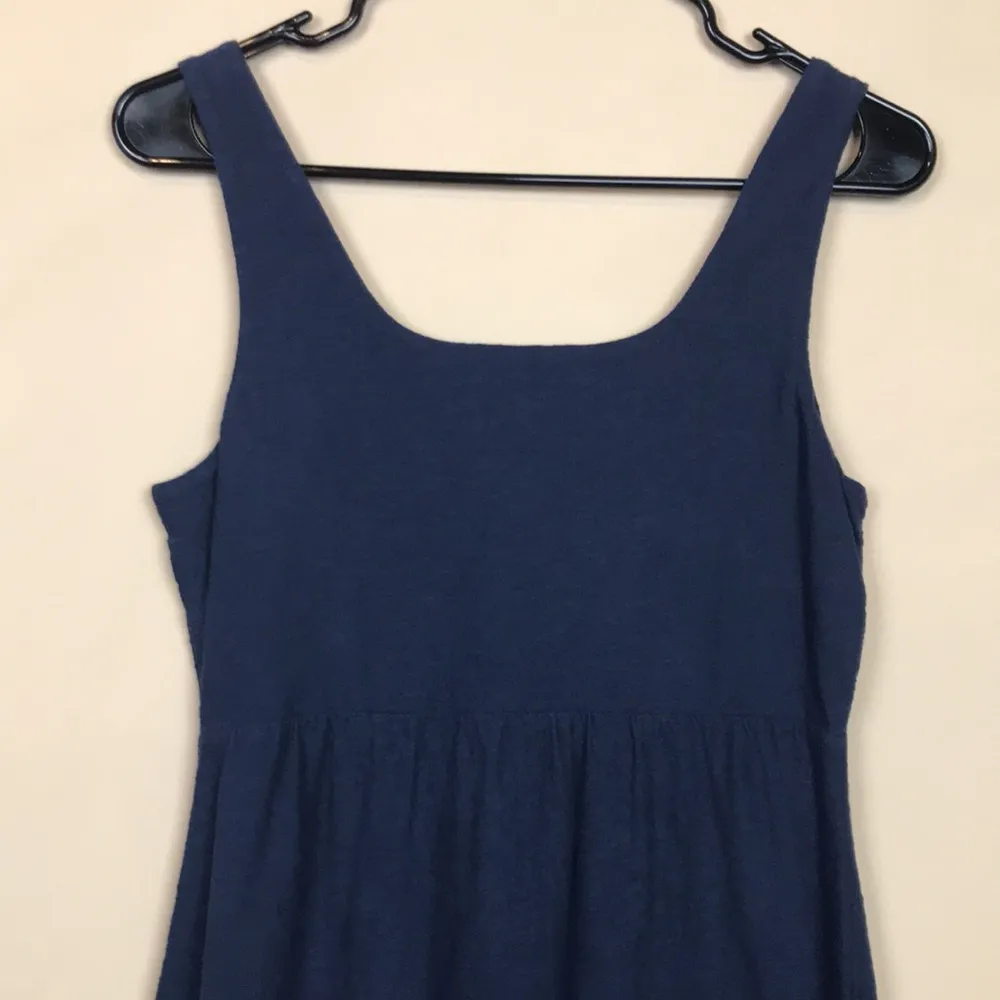 Tommy Bahama Women’s Bead Sequin Rhinestone Floral Navy Blue Tank A-Line Dress - Image 5