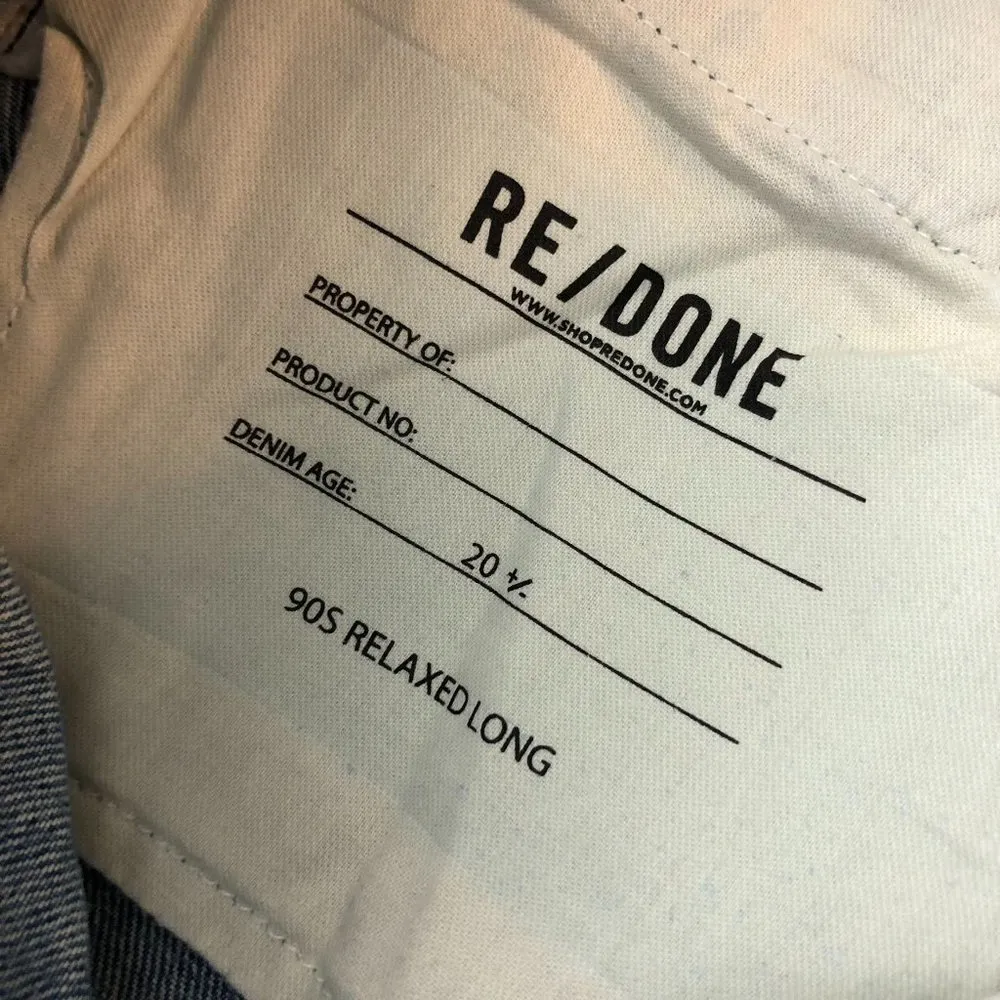 Re/Done 90s Relaxed Long Rigid Jeans Denim Button Fly High Waist Blue 27 NWT - Image 6